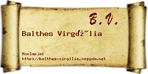 Balthes Virgília névjegykártya